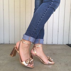 Sophia Webster Floral Rose Gold Sandal